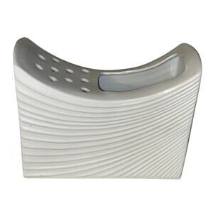 Naaman Artline White Ceramic Flower Vase Pottery Mid Century Vintage